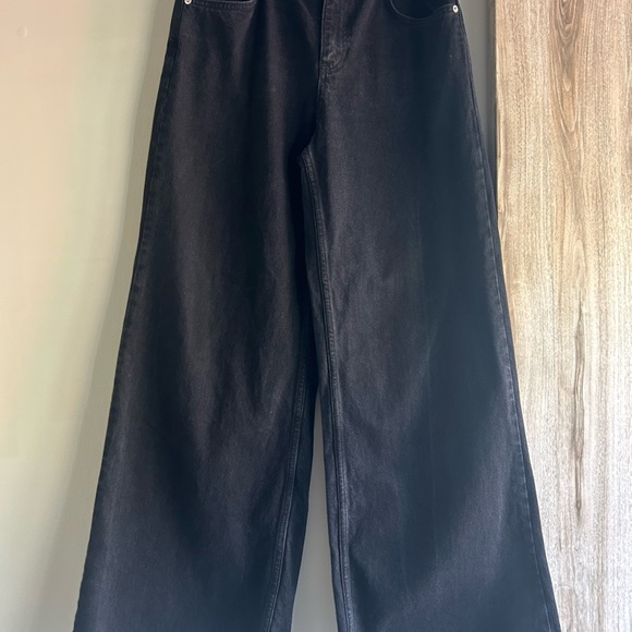 Mango black Denim flaires leg pants - Picture 5 of 8